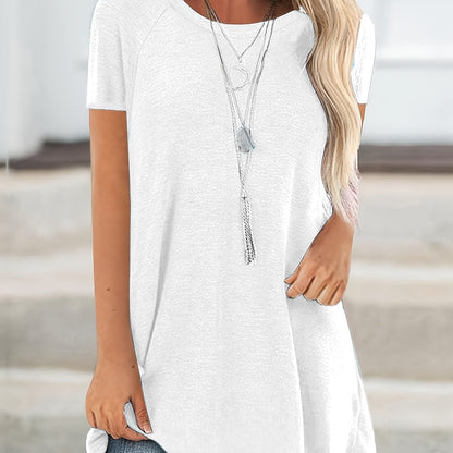 Plain long T-shirt - Long, soft design for everyday use