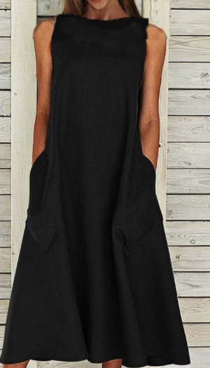 Elegant cotton A-line dress