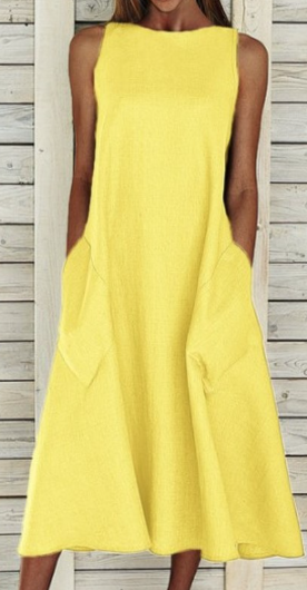 Elegant cotton A-line dress