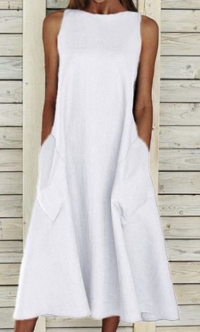 Elegant cotton A-line dress