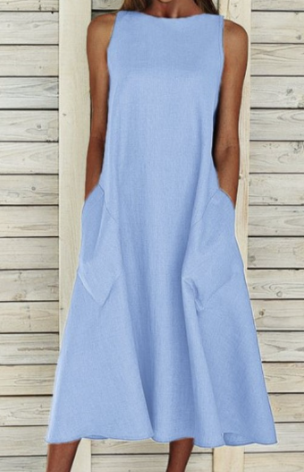 Elegant cotton A-line dress
