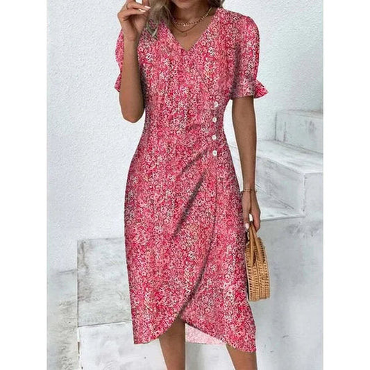Women's elegant dress with floral print ideal for special occasions