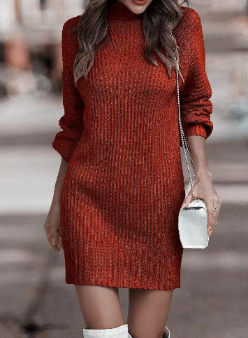 LP | Elegant knit dress with high neck