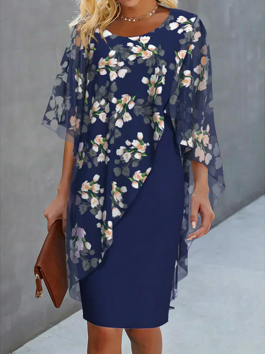 floral chiffon ladies dress