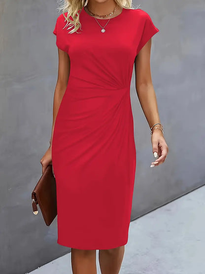 LP | midi dress with front bow for women