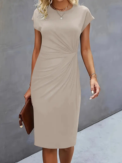 LP | midi dress with front bow for women