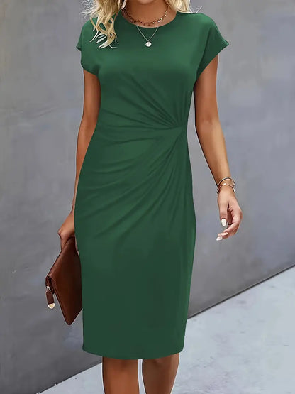 LP | midi dress with front bow for women