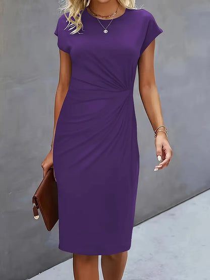 LP | midi dress with front bow for women