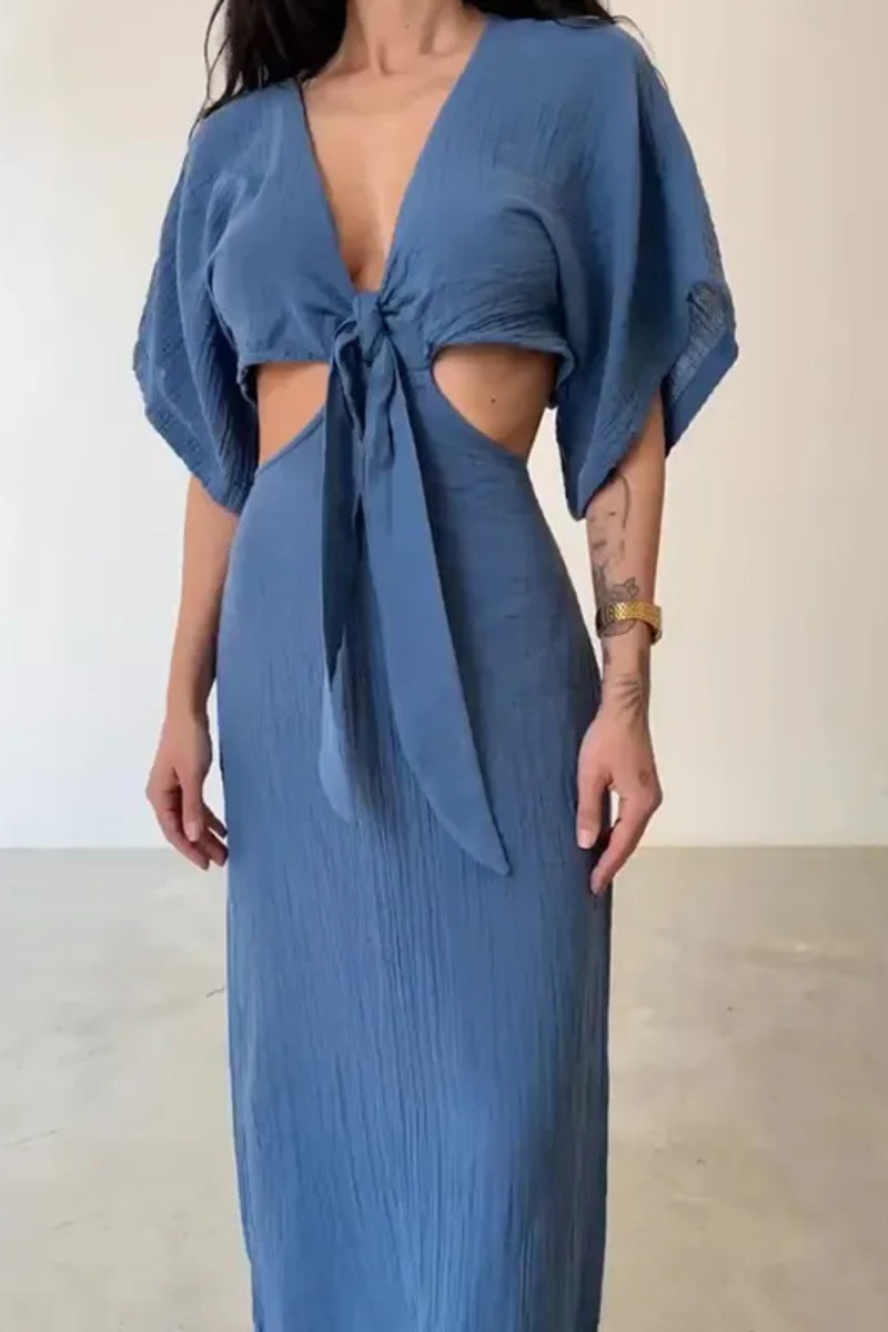 Elowyn | Summer Midriff V-neck Dress