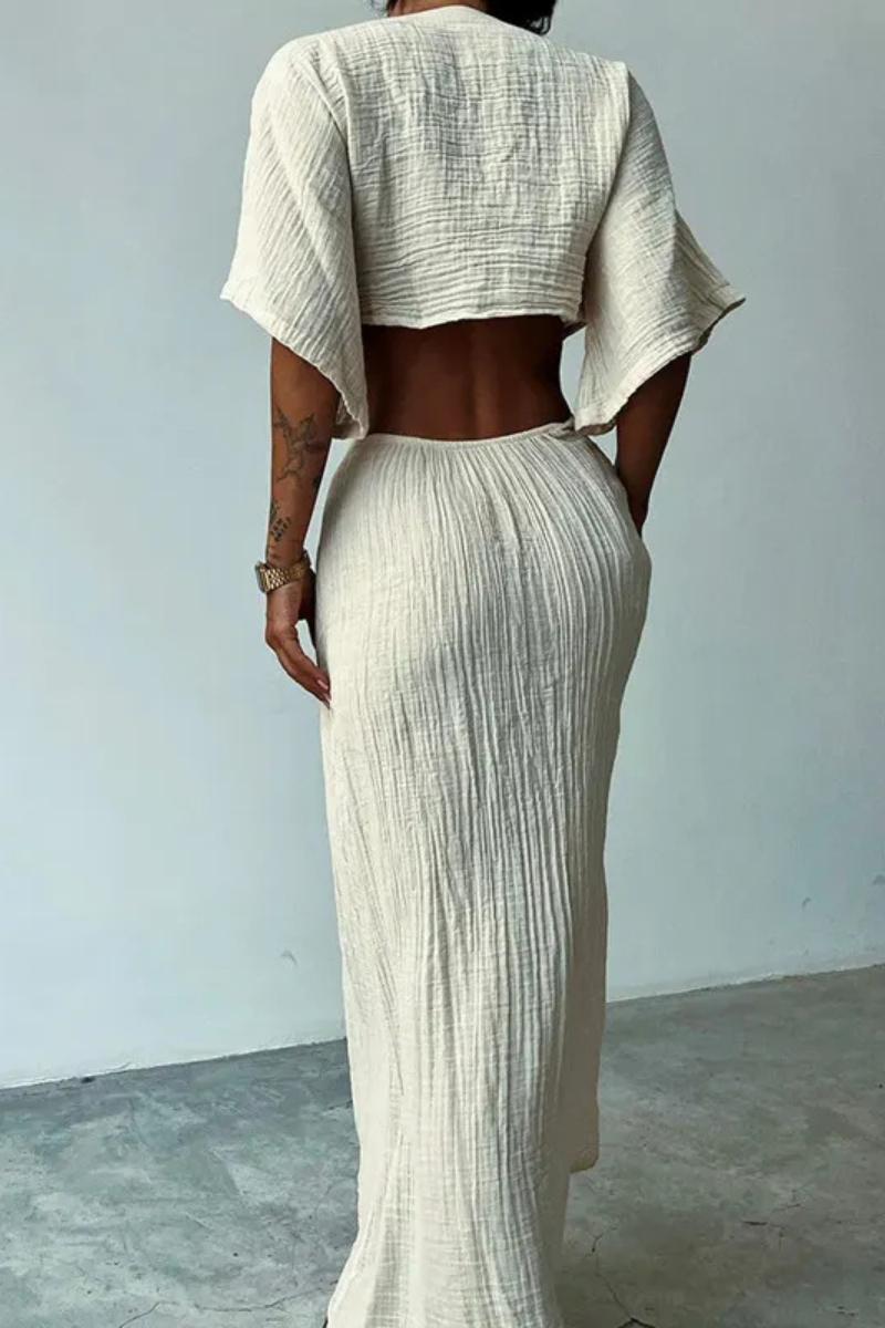 Elowyn | Summer Midriff V-neck Dress