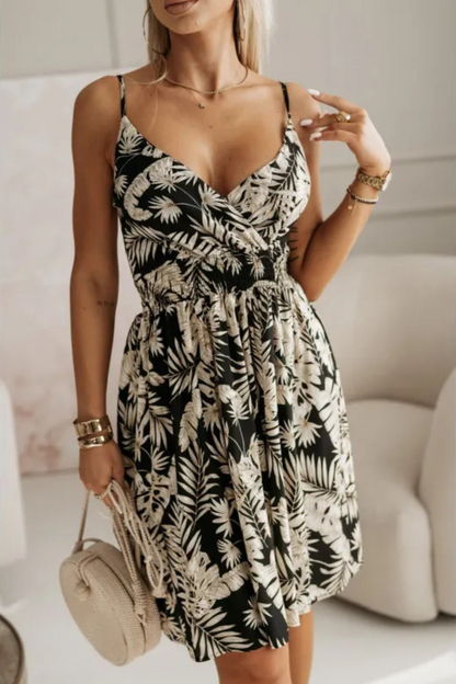 Emberly | Flower print strapless dress