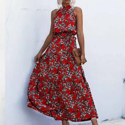 LP | Strapless long dress with floral print