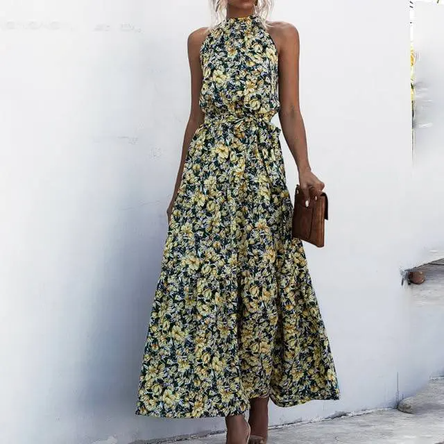 LP | Strapless long dress with floral print