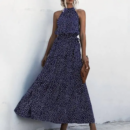 Mc | Strapless maxi dress with floral print.