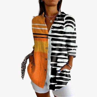 Women's embroidered linen blouse