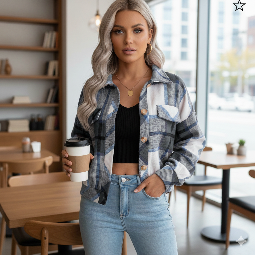Cheryl | Chic and Comfortable Women's Checkered Summer Jacket