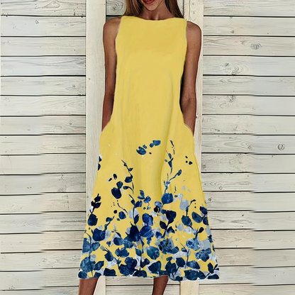 LP | Sleeveless elegant dress with floral print