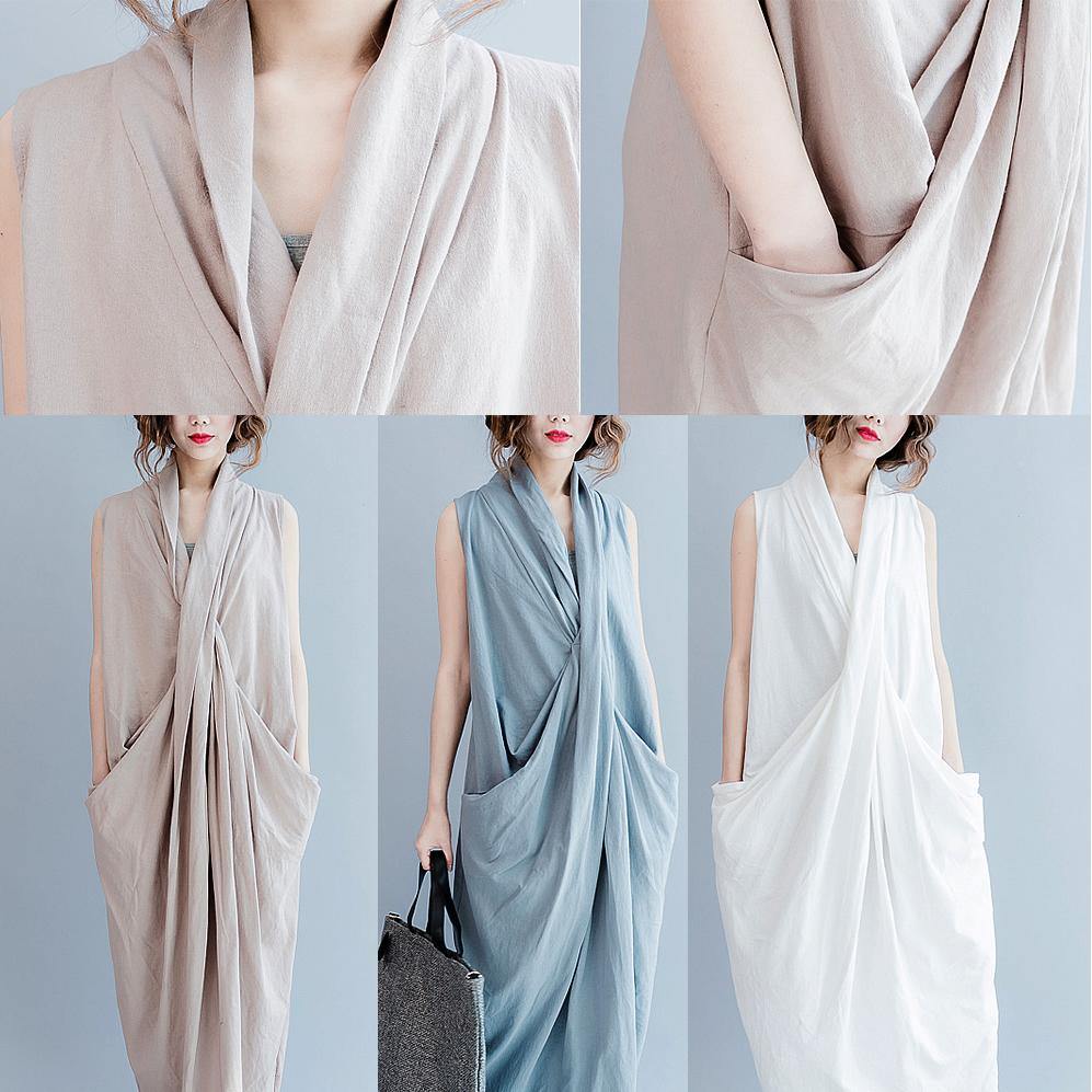 LP | Asymmetrical long dress with plunging neckline