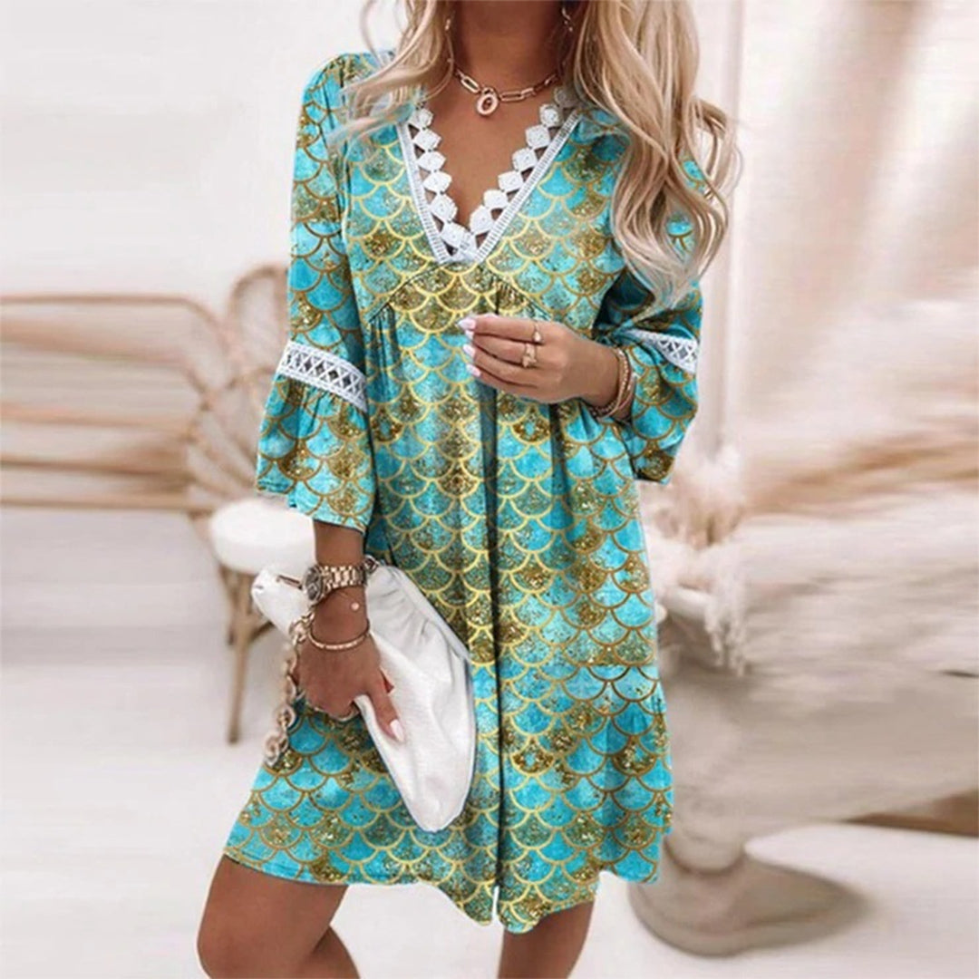LP | Elegant Printed Wide Dress
