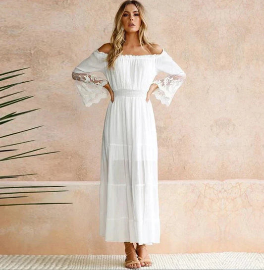 Dresses from embroidered lace