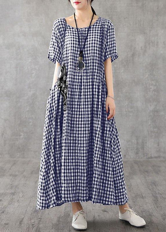 LP | Casual long summer dress with checkered pattern