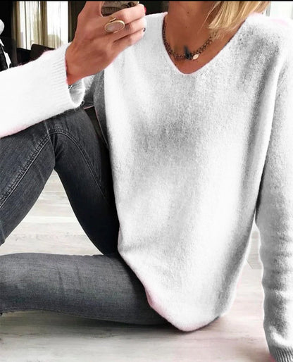 Mila | Women's Plain Long Sleeve Sweater Simple, Chic, and Comfortable