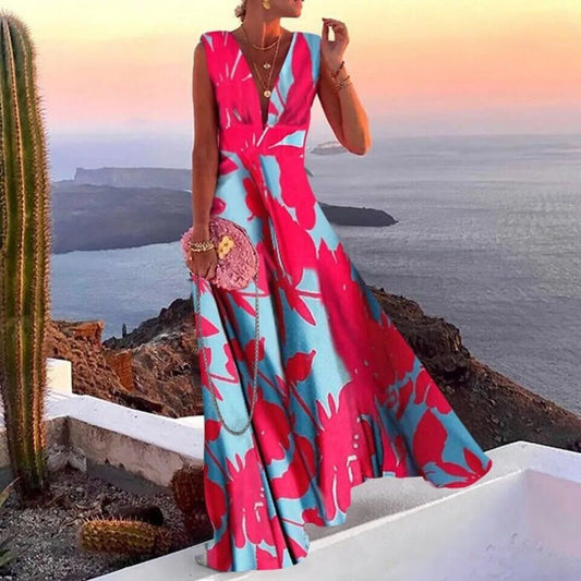 LP | Summer print casual long dress