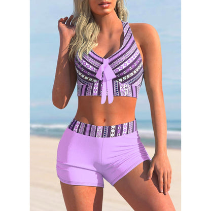 LP | high neck top and high waist shorts Swimsuit 2 pieces