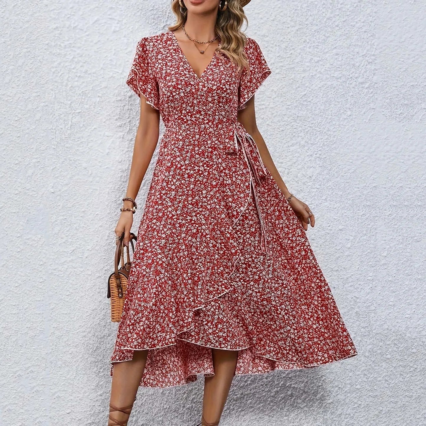 LP | Vintage beach dress with floral print