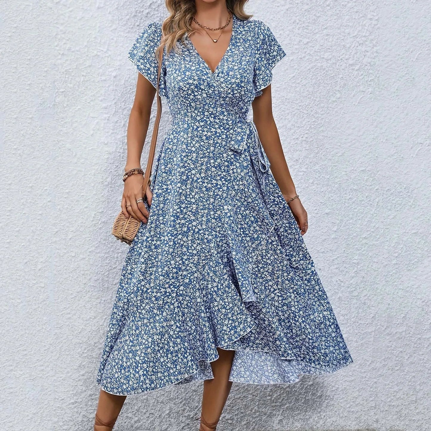 LP | Vintage beach dress with floral print