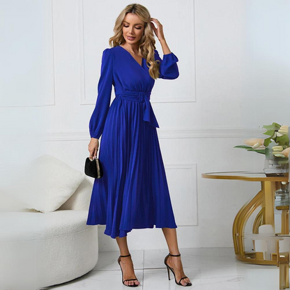 Isolde - Elegant dress with pleated belt