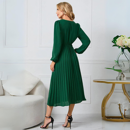 Isolde - Elegant dress with pleated belt