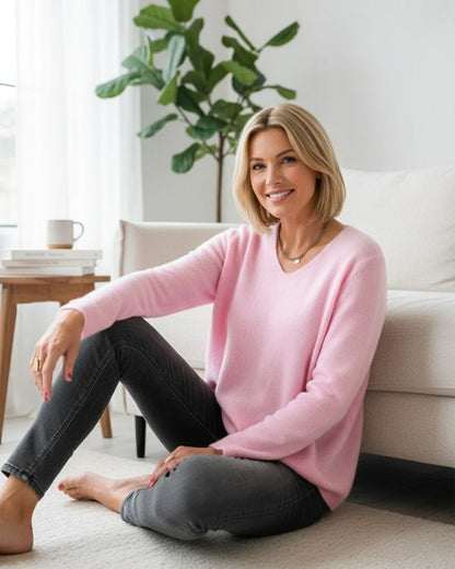Mila | Women's Plain Long Sleeve Sweater Simple, Chic, and Comfortable