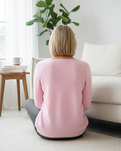 Mila | Women's Plain Long Sleeve Sweater Simple, Chic, and Comfortable