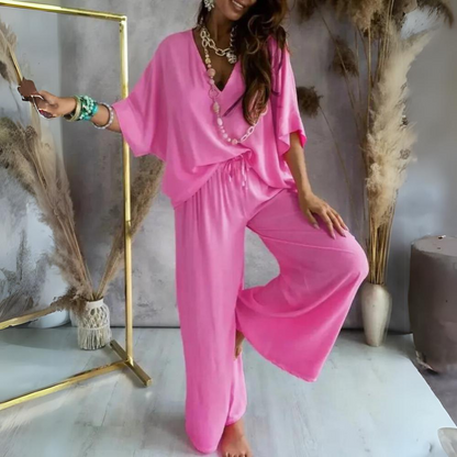 Karla - Casual ladies trousers and shirt set