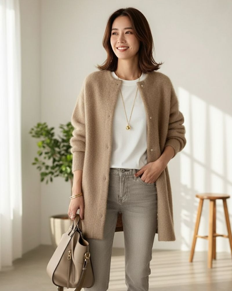 Kath | Chic and Comfortable Women's Wool and Mohair Cardigan
