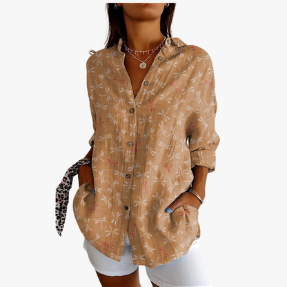 Women's embroidered linen blouse