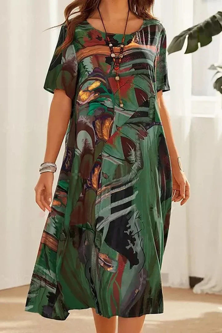 LP | Long beach dress with round neckline