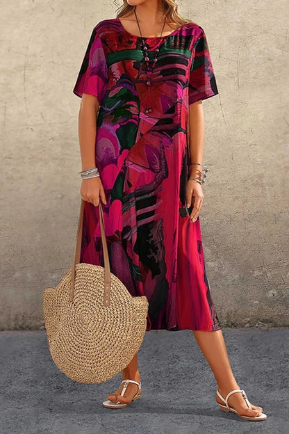 LP | Long beach dress with round neckline