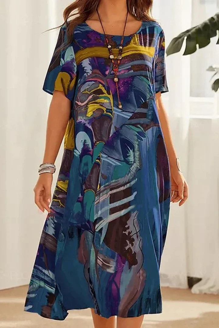 LP | Long beach dress with round neckline