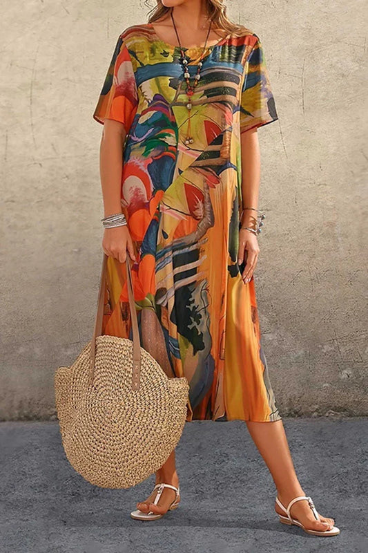 LP | Long beach dress with round neckline