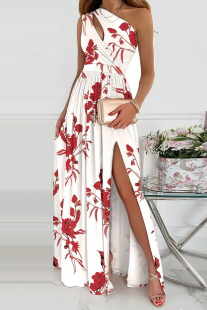 Liana | Rose Print Split Long Dress