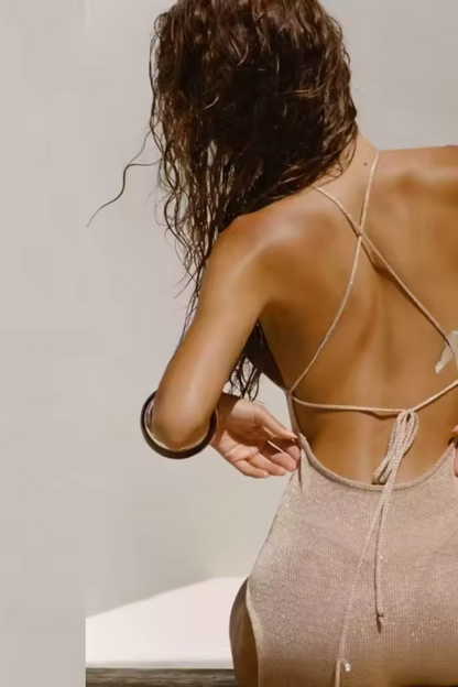 Lyra | Strapless halter dress