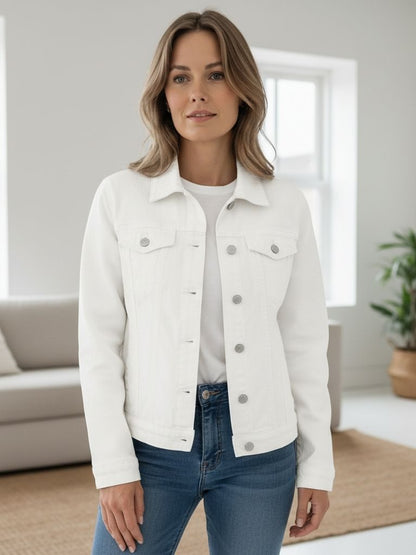 Marina | Women's Sustainable Denim Jacket with Buttons and Chic Pockets