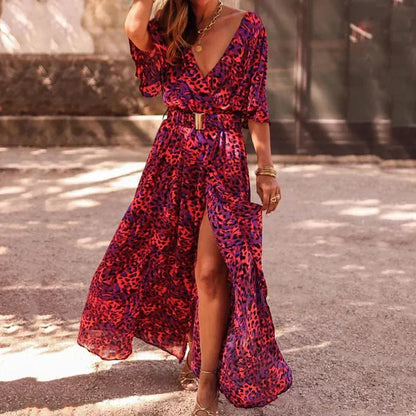 Mc | Maxi dress elegant with print and slit