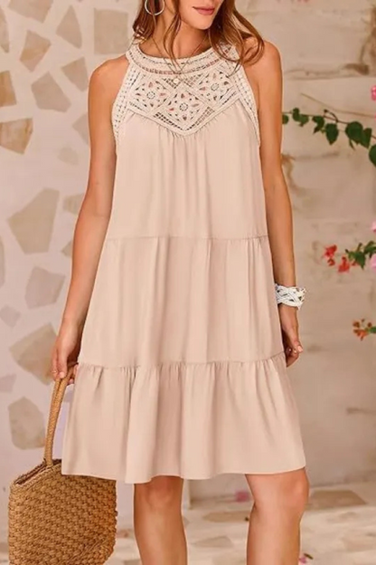 LP | summer dress with trapeze cut neckline