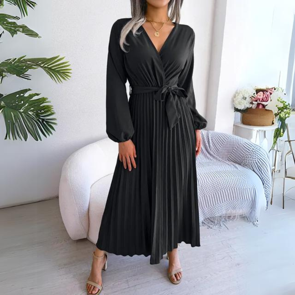 Mc | Elegant dress with fabric belt