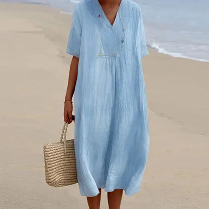 Mc | Cotton and linen casual dress