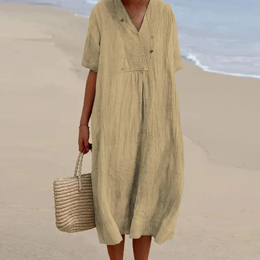 Mc | Cotton and linen casual dress