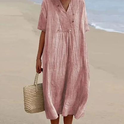 Mc | Cotton and linen casual dress